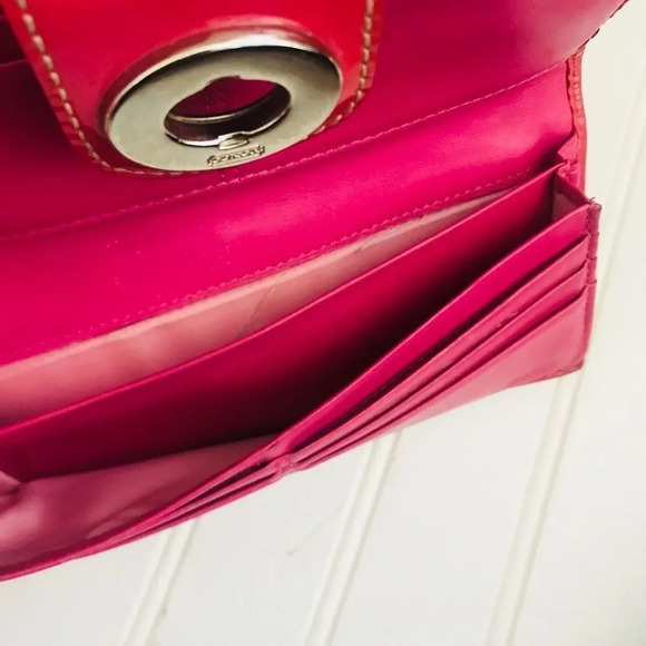 Coach Red Embossed Wallet - Picture 7 of 7